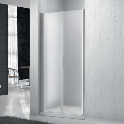 Душевая дверь BelBagno Sela, 110х190 см, текстурное стекло/профиль хром, в нишу, универсальная установка, закаленное стекло, распашная