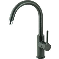 Смеситель для кухни/мойки Lemark COMFORT, с подключением к фильтру питьевой воды, однорычажный, поворотный, керамический картридж, высокий излив, длина излива 181 мм, латунь, цвет антрацит