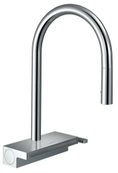 Смеситель для кухни/мойки Hansgrohe Aquno Select M81, 170 3jet, однорычажный, керамический, с поворотным/вытяжным изливом, длина 22 см, латунь, цвет хром