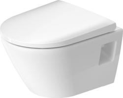 Унитаз Duravit D-Neo 37х48 см, подвесной, цвет белый, санфарфор, овальный, горизонтальный (в стену) выпуск, под скрытый бачок/инсталляцию, безободковый, с сиденьем микролифт, для туалета/ванной комнаты