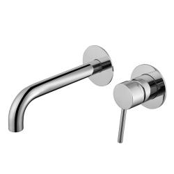 Смеситель для раковины/умывальника ABBER Wasser Kreis скрытого монтажа, однорычажный, округлый, неповоротный, длина излива 200 мм, латунь, цвет хром