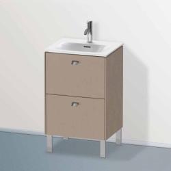 Тумба под раковину Duravit Brioso, 52х41,9х68,5 см, напольная, цвет: лен/хром, 2 выдвижных ящика, ДСП, прямоугольная, левая/правая, в ванную комнату