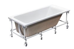 Монтажный комплект к ванне 160х70 Roca Easy серый, стальной, прямоугольный, каркас, комплект креплений, система слив-перелив ZRU9307664