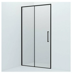 Душевая дверь IDDIS Slide  110х195 см, прозрачное стекло в нишу, открывание правое/левое, прозрачное закаленное стекло, профиль черный матовый, прямоугольная (душевое ограждение без поддона), стеклянное