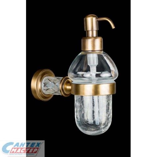 Дозатор для жидкого мыла Boheme Murano Crystal настенный бронза 10912-CRST-BR