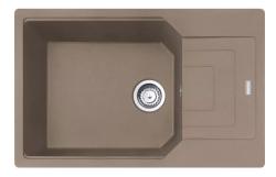 Мойка кухонная Franke URBAN UBG 611-78L, 78х50 см, врезная, искусственный гранит (Fragranite+), прямоугольная, цвет миндаль, без отверстия под смеситель, с крылом, оборачиваемая