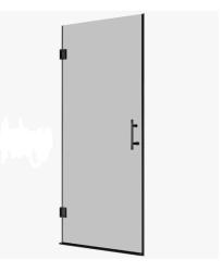 Душевая дверь RGW Hotel, 80х195 см, стекло тонированное/профиль черный, в нишу, универсальная, закаленное стекло тонированное 8 мм, распашная, профиль черный