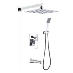 Душевая система BERGES VENTAS 3S, внутренний (скрытый монтаж), хром, однорычажный, квадратный, латунь/пластик, для ванной