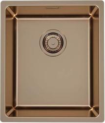 Мойка кухонная ALVEUS KOMBINO 20 MONARCH GOLD SAT-90 U 50х40х19,5 см, слив 90, врезная под столешницу, нержавеющая сталь с PVD покрытием, прямоугольная, цвет медь, без отверстия под смеситель