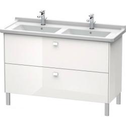 Тумба под раковину Duravit Brioso, 122х46,9х69,3 см, напольная, цвет: белый глянец, 2 выдвижных ящика, ДСП, прямоугольная, левая/правая, в ванную комнату