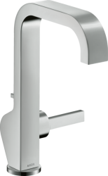 Смеситель для раковины/умывальника Axor Citterio 190, однорычажный, с тонкой рукояткой, фиксированный излив, длина излива 16 см, керамический, латунь, цвет хром, со сливным гарнитуром