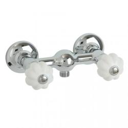 Смеситель для душа Migliore Olivia, настенный, двухвентильный, без излива, керамический, латунь, цвет хром/белый