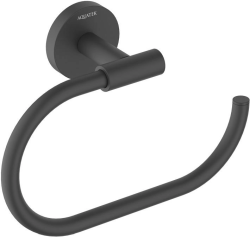 Полотенцедержатель-кольцо Aquatek Оберон одинарный, настенный, латунь/нержавеющая сталь, для полотенец, в ванную, цвет матовый черный