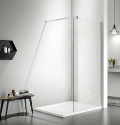 Душевая перегородка Azario CHICAGO Walk-in, 100х195 см, прозрачное стекло, профиль хром, правая/левая, плоская (панель), из прозрачного стекла, (ограждение без поддона) стеклянное
