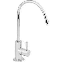 Кран для чистой воды Longran, однорычажный, поворотный, керамический картридж, длина излива 125 мм, нержавеющая сталь, цвет хром, для фильтра питьевой воды