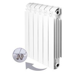 Радиатор Global VOX- R 500/6 алюминиевый, нижнее правое подключение, для отопления квартиры, дома, водяные, мощность 1218 Вт, настенный, цвет белый