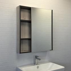 Зеркальный шкаф Comforty Вена 70, 70х80х15 см, подвесной, цвет дуб дымчатый, зеркало, с 1 распашной дверцей/полки, механизм плавного закрывания, прямоугольный