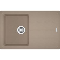 Мойка кухонная Franke BASIS BFG 611, 78х50 см, врезная, искусственный гранит (Fragranite+), прямоугольная, цвет миндаль, без отверстия под смеситель, с крылом, оборачиваемая