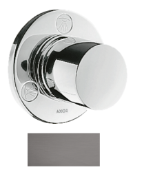 Вентиль Axor Uno Trio/Quattro запорный/переключающий, скрытого монтажа, настенный, круглый, латунь, цвет: шлифованный черный хром, встраеваемый/встроенный, для ванны/душа