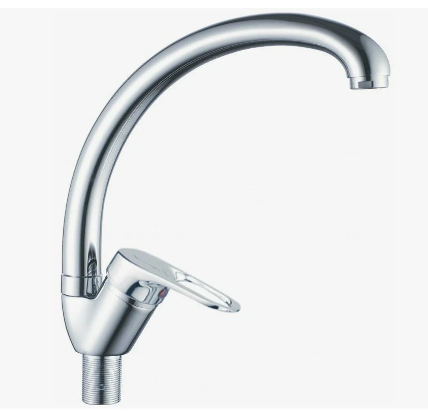 Смеситель для кухни/мойки HAIBA CRON однозахватный, поворотный, длина 194 мм, силумин, цвет хром