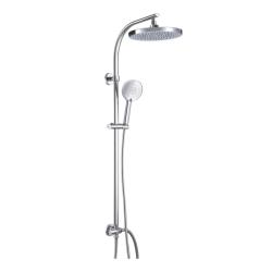 Душевой гарнитур Olives KDC05 высота 1000 мм цвет хром, комплект: тропический душ (с верхней лейкой)/стойка/лейка/шланг, наружного монтажа, настенный