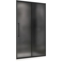 Душевая дверь ABBER Schwarzer Diamant, 140х195 см, матовое стекло/профиль черный, универсальная установка, закаленное стекло, раздвижная, прямоугольная (душевое ограждение без поддона)