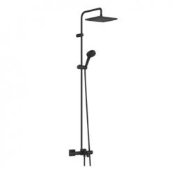 Душевая система Hansgrohe HG Shape Blend Showerpipe 240, для ванны, высота 155,9 см, цвет черный матовый, комплект: термостат для ванны Showerpipe/верхний душ квадратный/штанга/излив неповоротный/ручной душ с переключением типов струй/держатель/шланг Душевая система Hansgrohe HG Shape Blend Showerpipe 240, для ванны, высота 155,9 см, цвет черный матовый, комплект: термостат для ванны Showerpipe/верхний душ квадратный/штанга/излив неповоротный/ручной душ с переключением типов струй/держатель/шланг