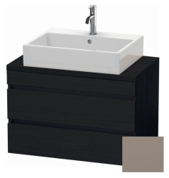 Тумба под раковину для консоли/столешницы Duravit DuraStyle 80х47,8х51,2 см, подвесная, ДСП, цвет: дуб черный/базальт, 2 выдвижных ящика, прямоугольная