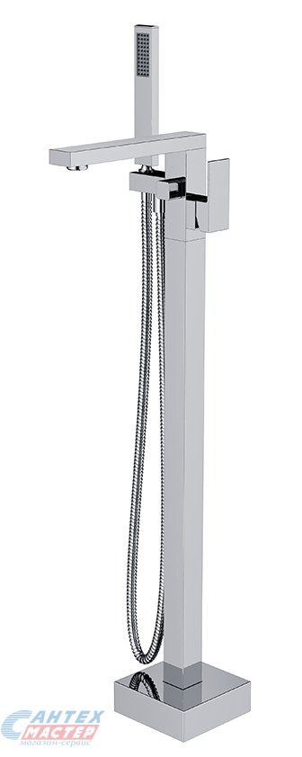 Смеситель для ванны/душа Timo Selene рычажный, латунный, напольный, излив традиционный, с гибким шлангом, душем/лейкой, латунь хром, длинный, универсальный, вертикальный, кран, комплект, сантехника, размер, характеристики, высота, расстояние (Тимо)