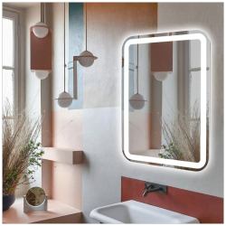 Зеркало Silver Мirrors Норма, 77х77 см, с LED/ЛЕД-подсветкой, квадратное, выключатель сенсорный, для ванны