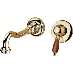 Смеситель для раковины Cezares Elite, встраиваемый, однорычажный, длина излива 215 мм, неповоротный, керамический, латунь, цвет бронза, без донного клапана, внутренний/скрытый монтаж