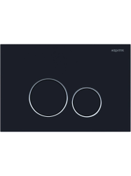 Кнопка смыва Aquatek Pneumo S прямоугольная, цвет черная матовая ободок хром, пластик, клавиша управления (клавиши круглые) для сливного бачка, инсталляции унитаза, двойная, пневматическая, панель, размер 245х165х14 мм