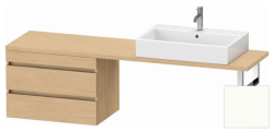 Тумба/шкафчик для консоли/столешницы Duravit DuraStyle под раковину 70х47,8х51,2 см, подвесная, ДСП, цвет: натуральный дуб/белый матовый, 2 выдвижных ящика, прямоугольная