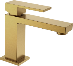 Смеситель для раковины/умывальника Boheme Qubic, однорычажный, неповоротный, керамический, длина излива 126 мм, латунь, цвет бронза