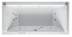 Ванна Duravit Starck 200х100 см гидромассажная, встраиваемая/пристенная, акриловая, цвет: белый, с рамой/сливом-переливом, без фронтальной панели, прямоугольная, с системой гидромассажа Combi-System P, с двумя наклонами для спины