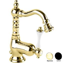 Смеситель для биде Cezares Margot, однорычажный, низкий, длина излива 155 мм, поворотный, керамический, латунь, цвет бронза, с донным клапаном