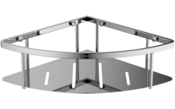 Полка-корзина Aquatek AQ4926CR настенная/подвесная, 218х218 мм нержавеющая сталь, угловая, для ванных принадлежностей, в ванную/туалет/душевую кабину, цвет хром