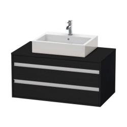 Тумба под раковину для консоли/столешницы Duravit Ketho 100х49,6х55 см, подвесная, ДСП, цвет: дуб черный, 2 выдвижных ящика, прямоугольная