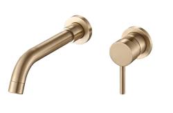 Смеситель для раковины/умывальника Esko SM28 GLD встраиваемый, однорычажный, неповоротный, латунь, длина излива 211 мм, керамический, цвет матовое золото