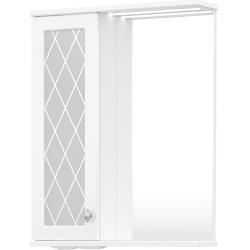 Зеркальный шкаф Volna Milena 55, 55х14,6х70 см, подвесной, с LED/ЛЕД-подсветкой, цвет белый, зеркало, 1 распашная дверца, прямоугольный, левый, левосторонний