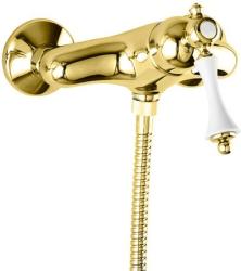 Смеситель для душа Cezares Margot, настенный, однорычажный, без излива, керамический, латунь, цвет золото 24 карат