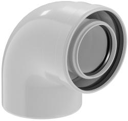 Отвод конденсационный Okseler D80/125 угол 90° алюминий, PPR, для котлов