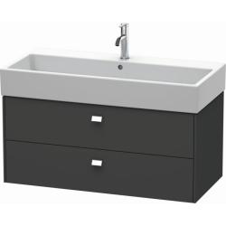 Тумба под раковину Duravit Brioso, 98,4х45,9х44,2 см, подвесная, 2 выдвижных ящика, ДСП, цвет: графит матовый/хром, шкафчик навесной, механизм доводчика, прямоугольная, правая/левая, в ванную комнату