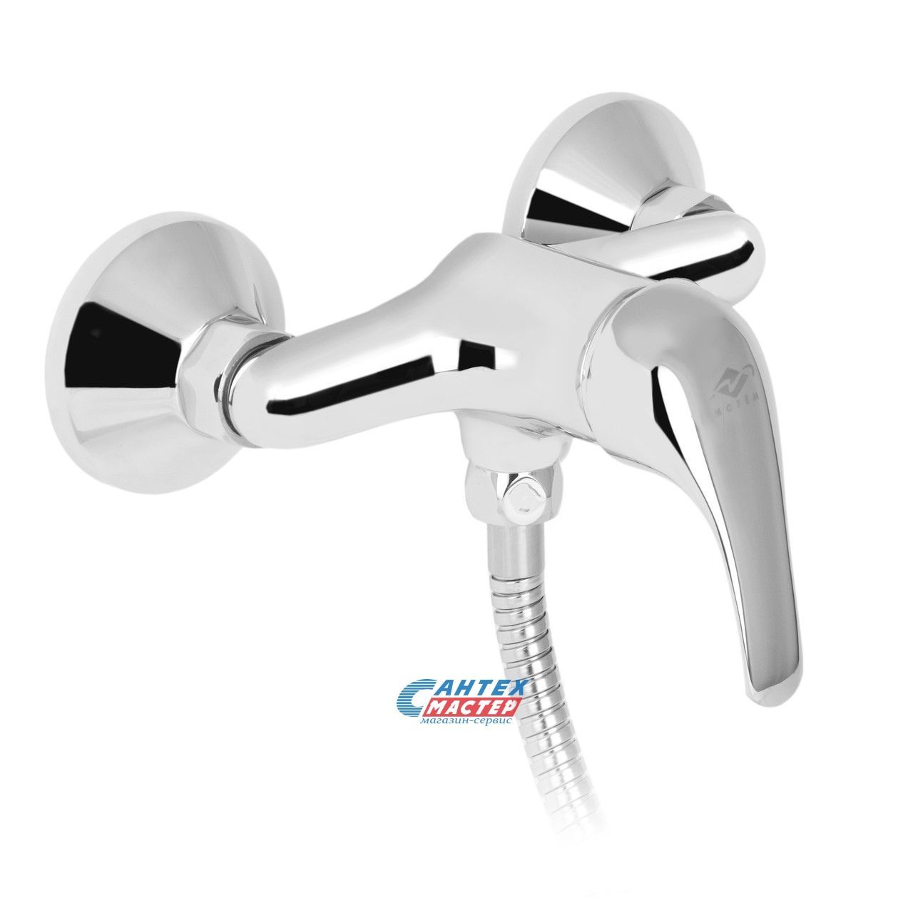 Смеситель для душа Mofem 402 Junior однорычажный, керамический, настенный, без излива/шланга/лейки, латунь хром, хромированный