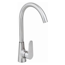 Смеситель для кухни/мойки TopZero Wellinox, цвет нержавеющая сталь, однорычажный, с высоким/низким изливом, высота излива 260 см, из латуни