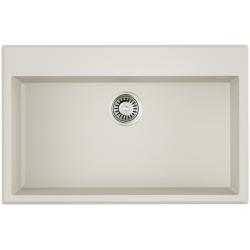 Мойка кухонная Omoikiri Tedori 79-WH, 51х79 см, врезная, из искусственного гранита (Tetogranit), прямоугольная, цвет белый, без отверстия под смеситель, без крыла, слив-перелив, врезная в столещницу, для кухни
