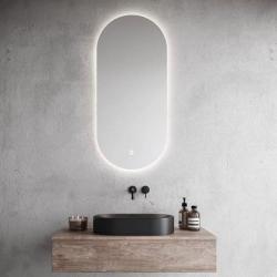 Зеркало АураМира Olivia, 150х70 см, с LED/ЛЕД-подсветкой, овальное, выключатель сенсорный, с диммером, для ванны, навесное/подвесное/настенное