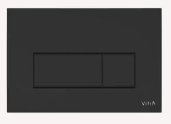 Кнопка смыва Vitra Root Square, прямоугольная, цвет: черный матовый, пластик, клавиша управления для сливного бачка, инсталляции унитаза, двойная, механическая, панель, универсальная, размер 244х165х8 мм, скрытое размещение