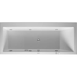 Ванна Duravit Happy D.2 180х80 см гидромассажная, встраиваемая, акриловая, цвет: белый, с ножками/сливом-переливом, без фронтальной панели, прямоугольная, с системой гидромассажа Jet-System, с двумя наклонами для спины