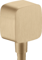 Шланговое подсоединение Axor ShowerSolutions Fixfit softsquare, размер 6,4х6,4 см, цвет шлифованная бронза, квадратное, настенное, латунное/пластиковое, с обратным клапаном, подключение для душевого шланга